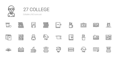 college icons set