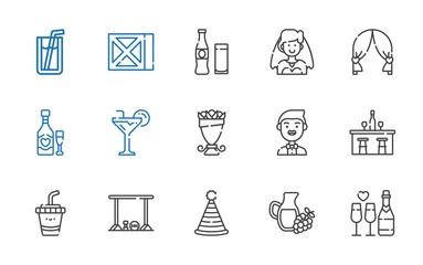 champagne icons set