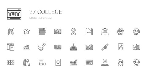 college icons set