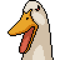 Fototapeta premium vector pixel art duck mad