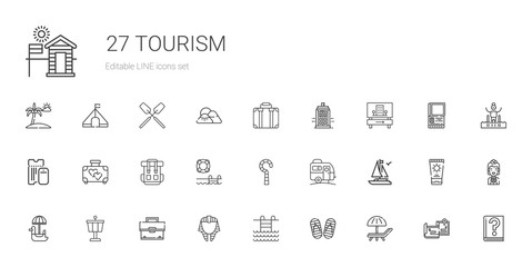tourism icons set