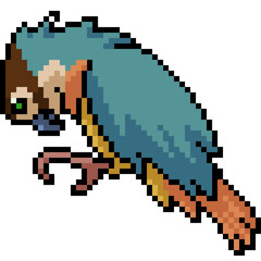 vector pixel art parrot