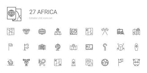 africa icons set