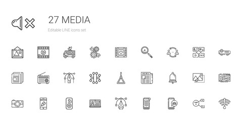media icons set