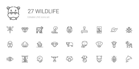 wildlife icons set