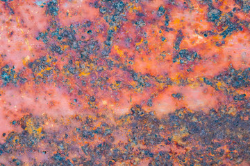 Rusted sheet of metal and grunge texture. Corrosion and oxidized background. 