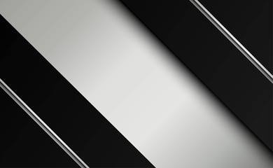 Luxury abstract background template with silver metallic shape. exclusive black background
