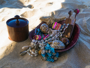 African souvenirs on the beach Mozambique Africa