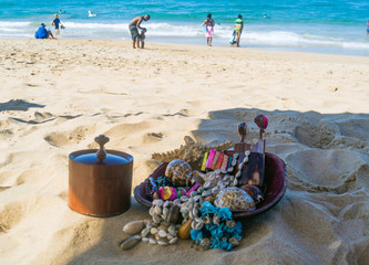 African souvenirs on the beach Mozambique Africa