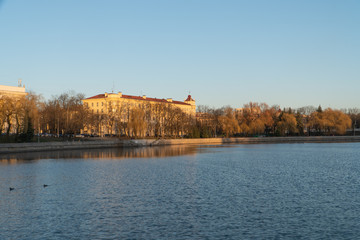 Obraz premium Svisloch river in Minsk, Belarus