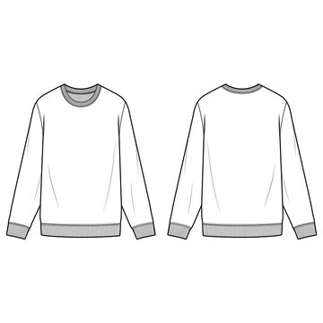 SWEATSHIRTS Fashion Flat Sketch Template