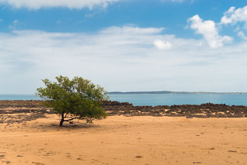 Clouds on the horizon over the Indian Ocean in Mozambique Africa