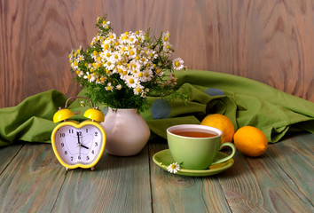 Tea made from healing chamomile