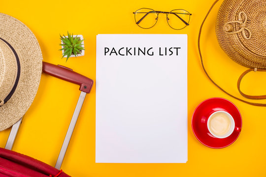 Prepare for travel and pack your travel case concept