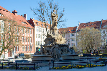 Fototapeta premium OPOLE, POLAND - April 01, 2019: Old City in Opole City Center Near the Market Square