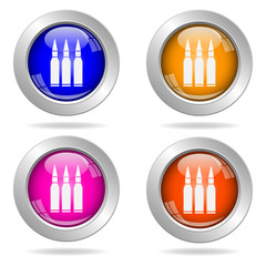 Set of round color icons. Ammo icon