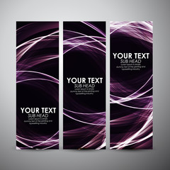 Abstract purple Neon lights. Vector vertical banners set background.