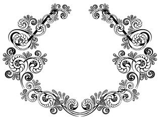 Decorative monogram calligraphic border