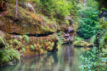 kamenice river from the small ship