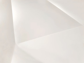 Closeup and crop abstract white background with geometric shape and lights refection.