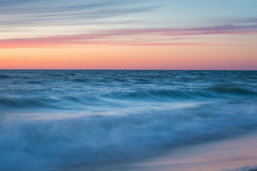 Naklejka na ściany i meble Sunset on the Baltic seacoast. Curonian Spit