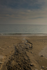 footprints on beach