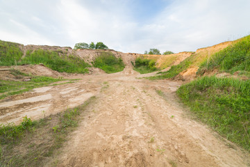 Old abandoned sand open pit. Used as mototrack now