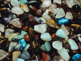 different types of precious semiprecious stones and mineral remains