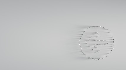 various of metal nails in shape of left arrow