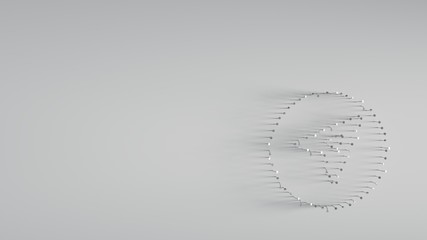 various of metal nails in shape of compass arrow