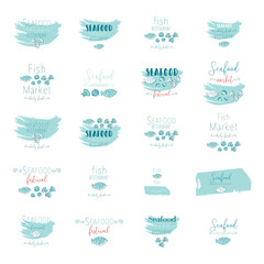 seafood clip art hand drawn doodle illustration