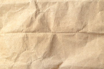 Brown crumpled paper texture background.