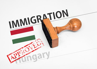 Approved Immigration Hungary application form with rubber stamp