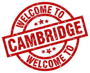 welcome to Cambridge red stamp
