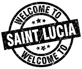 welcome to Saint Lucia black stamp
