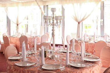 Luxury restaurant settings for wedding