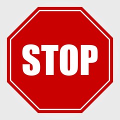 Stop Sign isolated on white background. Vector illustration.
