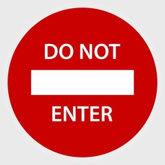 Do not enter Sign isolated on white background. Vector illustration.