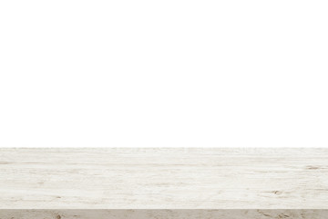 Empty wooden table top isolated on white background - can be used for display or montage your...
