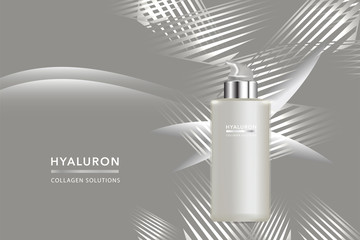 Beauty product, white cosmetic container with advertising background ready to use, luxury skin care ad, illustration vector.	