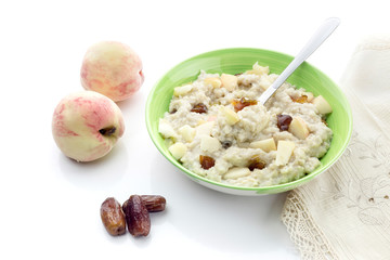Oatmeal porridge in a plate