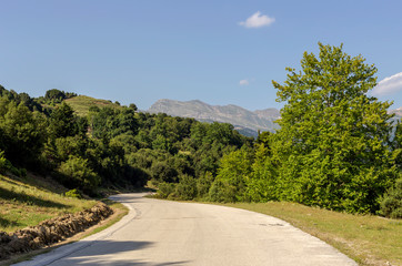 Fototapeta na wymiar Rural road in the mountains (region Tzoumerka, Epirus, Greece)