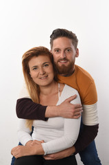 hipster couple on a white background