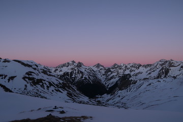 Purple sunset in french Pyrenees