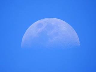 big moon on blue sky