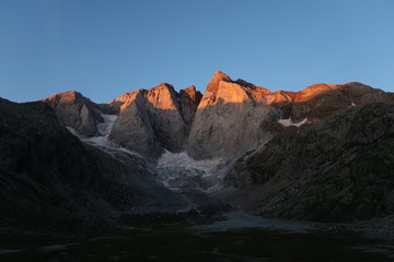 Vignemale North Face at sunrise