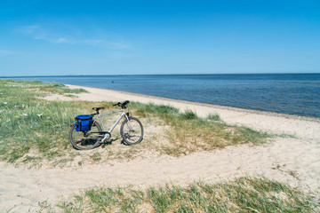 Fototapeta premium bike on the beach