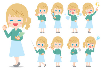 Caucasians woman set