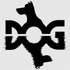 creative typographic dog logo using negative space