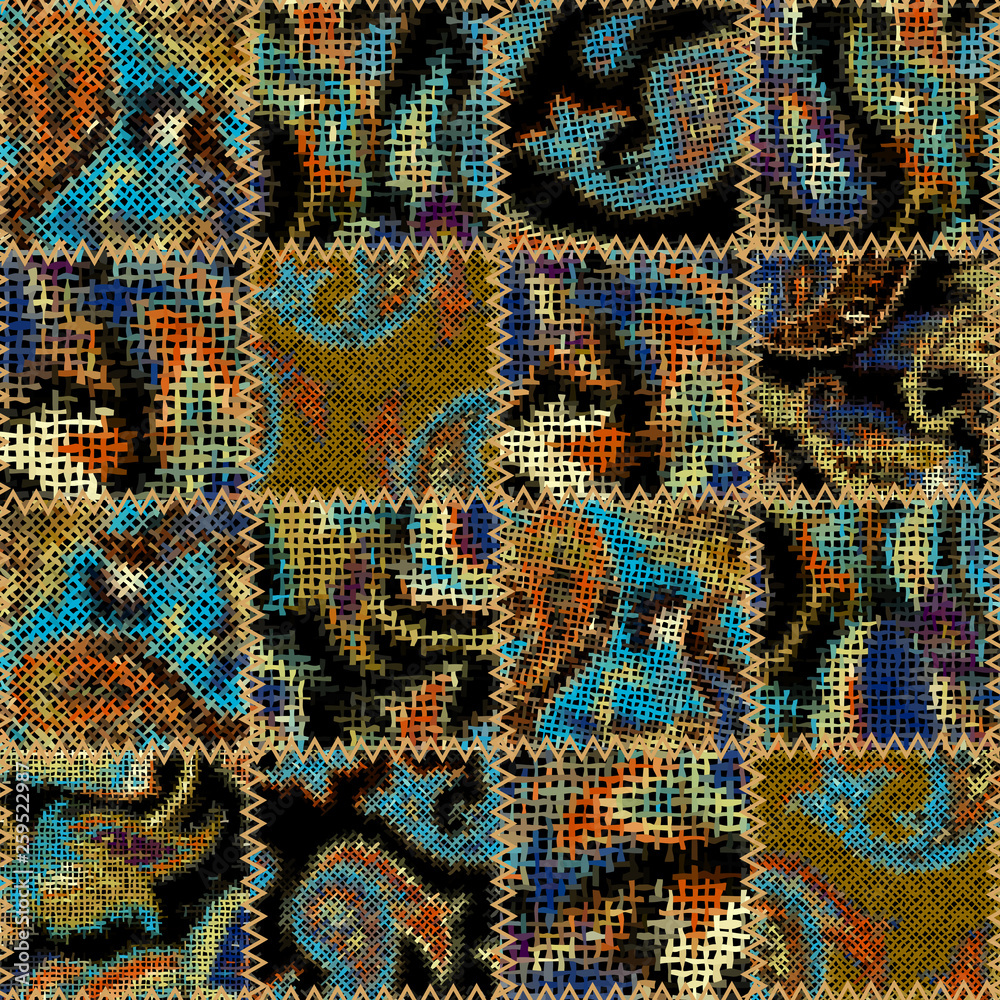 Aufkleber Imitation of a texture of rough canvas. Seamless pattern.